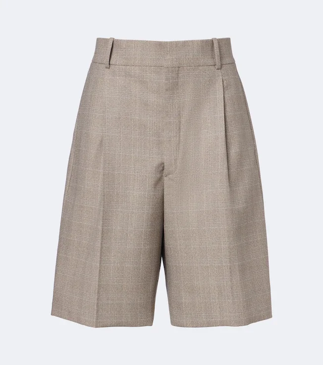 Prince of Wales check wool Bermuda shorts