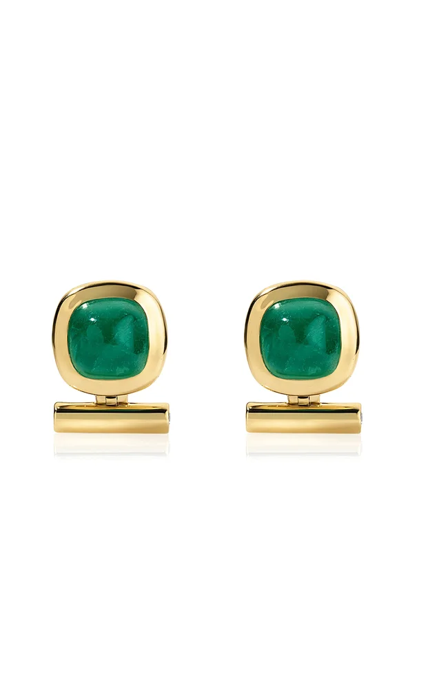 Gilda 18K Yellow Gold Emerald Stud Earrings