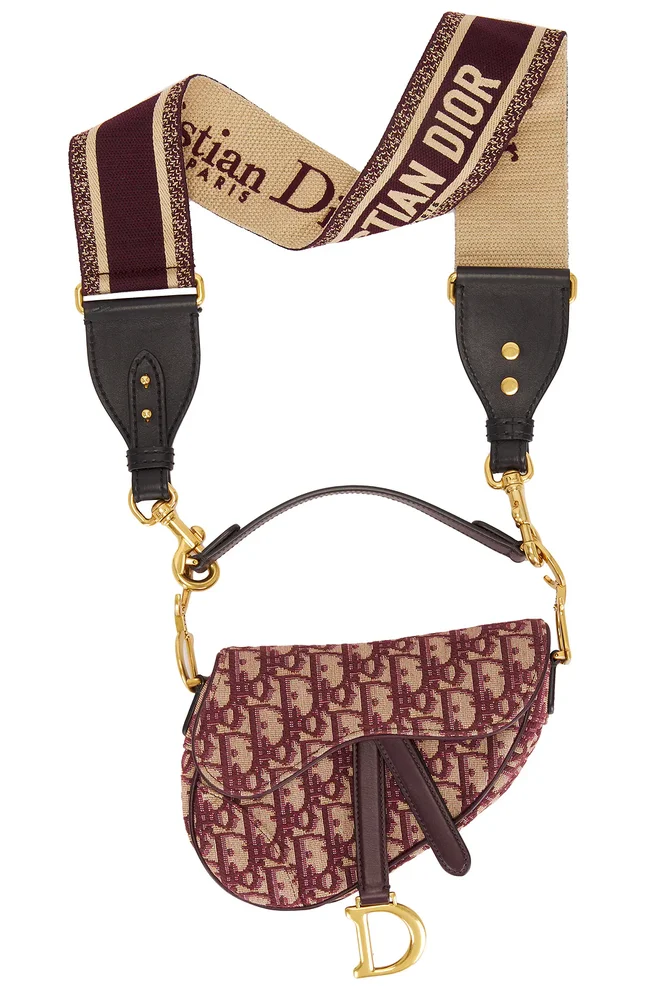 Dior Oblique Mini Saddle Bag, Red