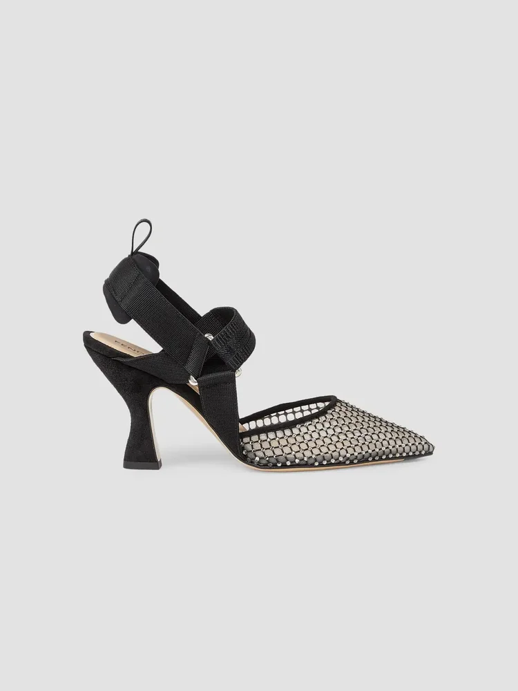 Colibri 85MM Embellished Mesh Slingback Sandals
