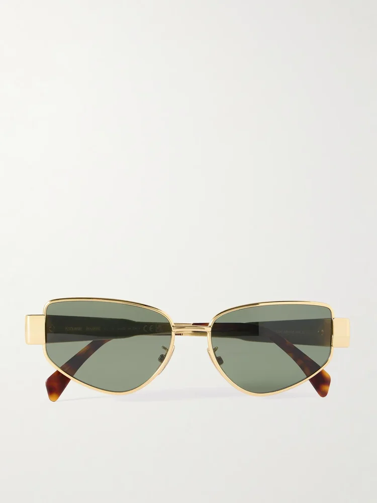 Cat-eye gold-tone sunglasses