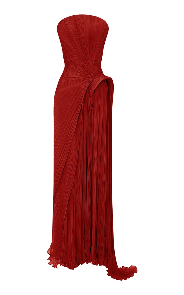 Sculpted Silk-Georgette Gown