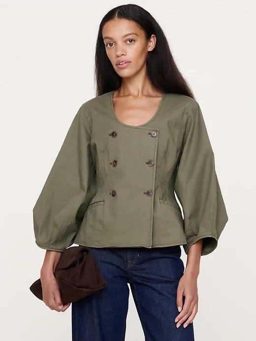bananarepublic.gap.com Cotton Canvas Puff-Sleeve Top