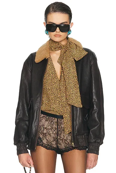 Aged Effect Leather Jacket