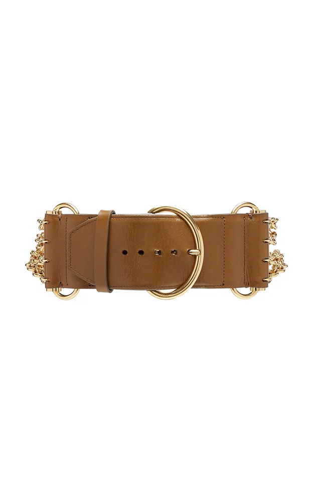 Camera Leather Chain Belt