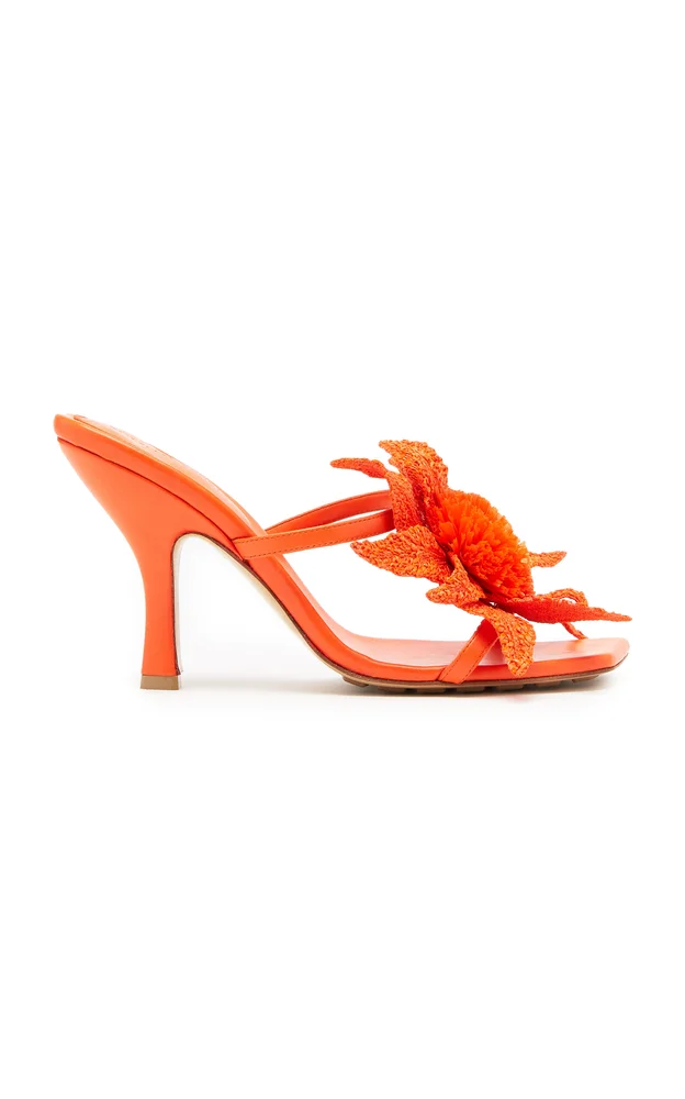 Adam Flower-Detailed Leather Sandals
