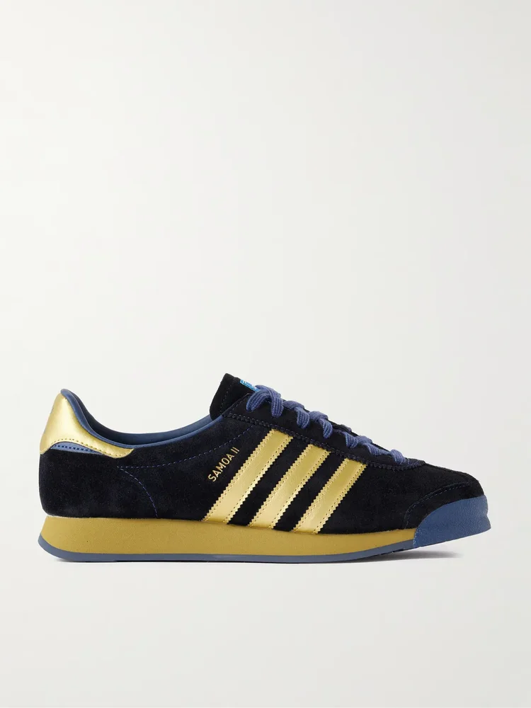 Samoa II Spezial Metallic Leather-Trimmed Suede Sneakers