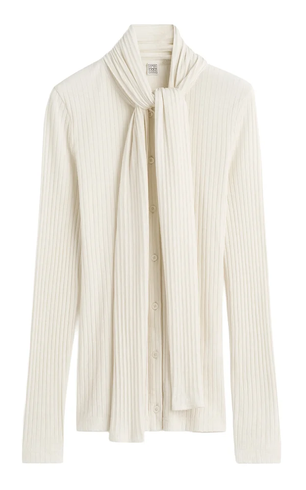 Bow Ribbed Knit Top
