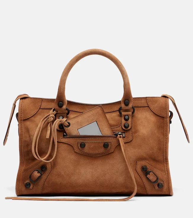 Le City Small suede top-handle bag