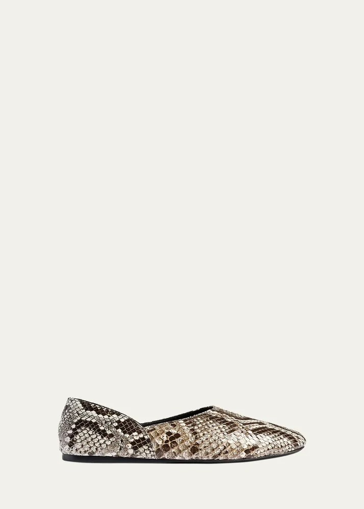 Jane Snakeskin Leather Flats