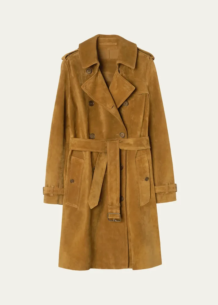 Kensington Suede Belted Trench Coat