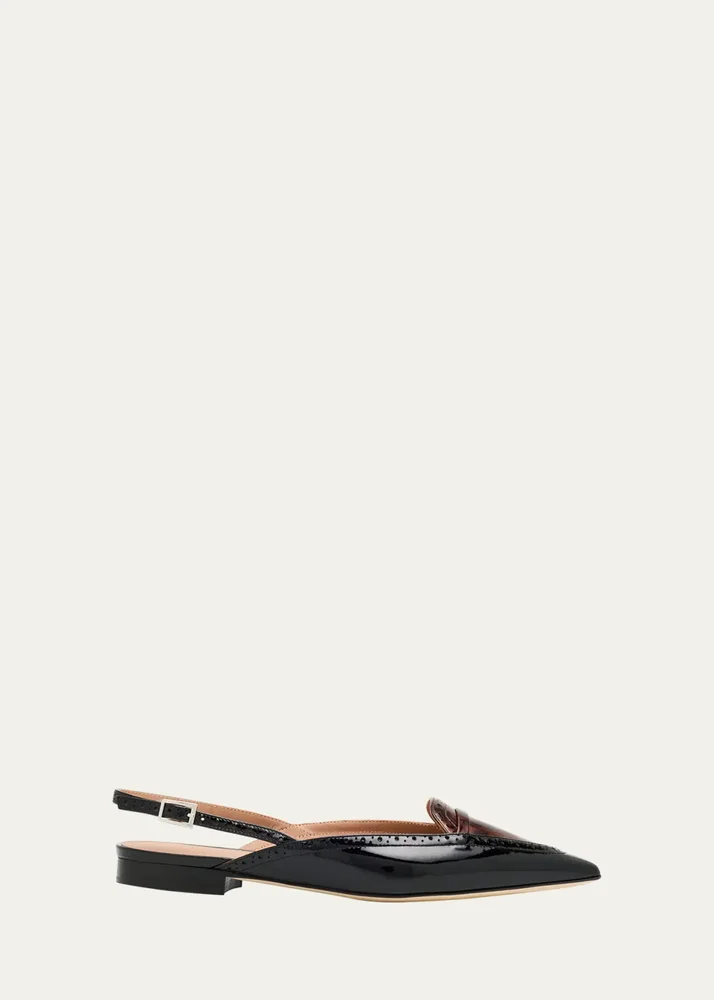 Laurie Pointed-Toe Slingback Ballerina Flats