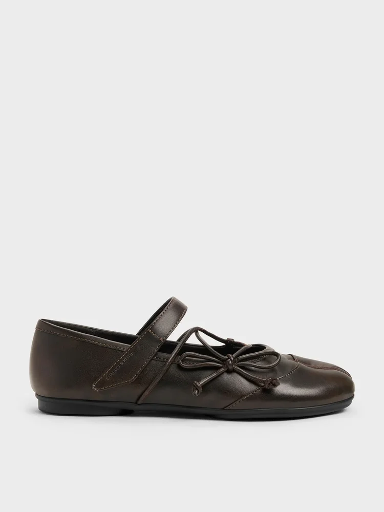 Aether Lace-Up Split-Toe Mary Jane Flats