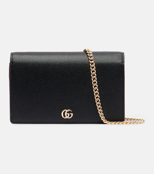 GG Petite Marmont leather wallet on chain