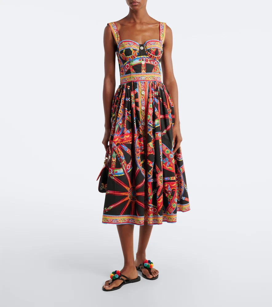 Carretto cotton poplin midi dress
