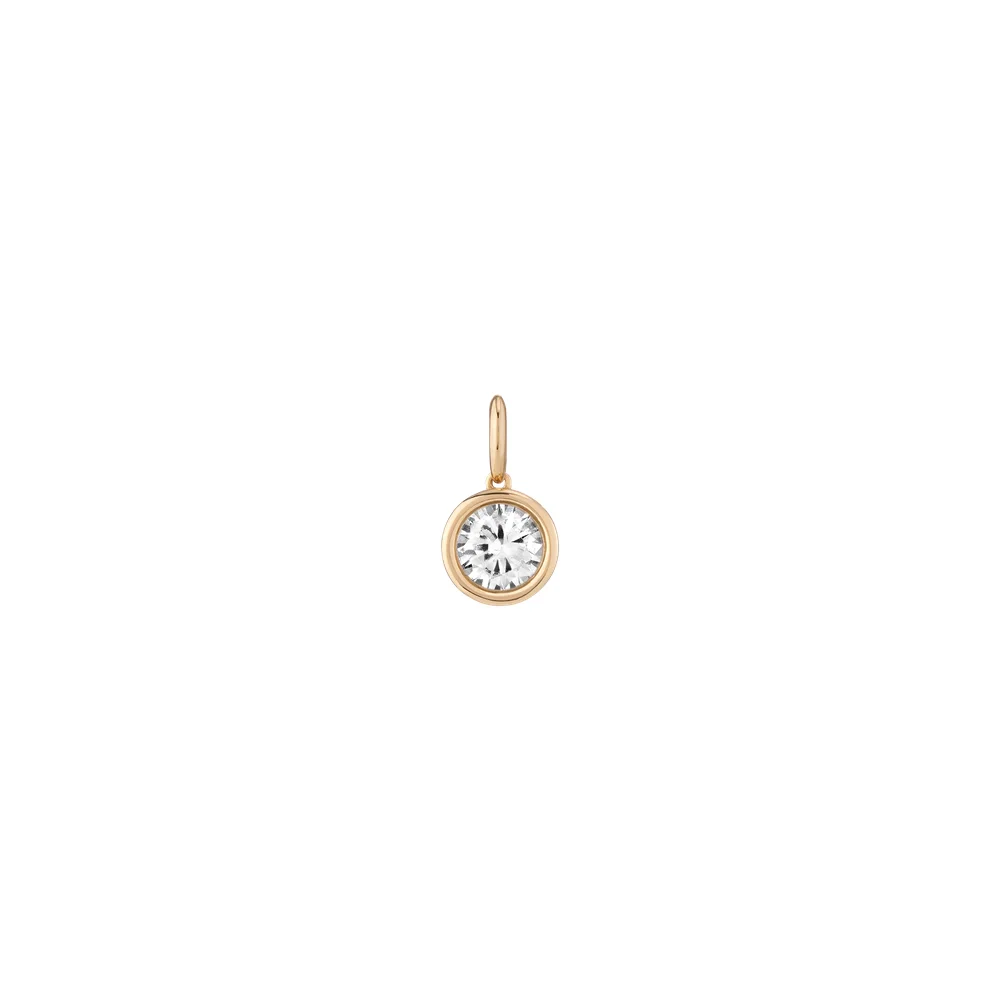 Round Lab Grown Diamond Bezel Pendant