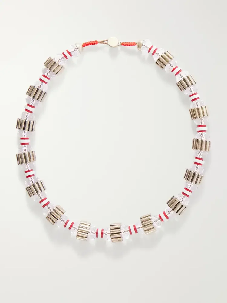 The Crimp beaded gold-tone necklace