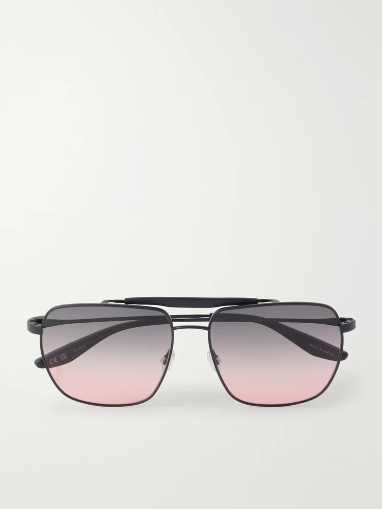 Bhanot aviator-style titanium sunglasses