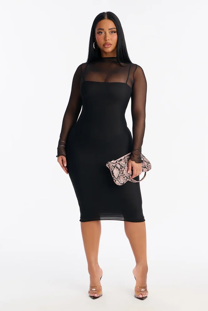 Zyana Mesh Midi Dress