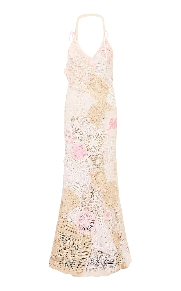 Adalita Patchwork Cotton Crochet Dress