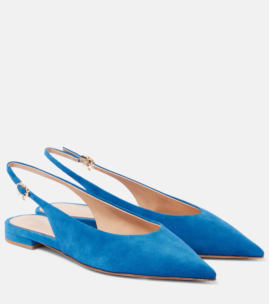 Suede slingback flats