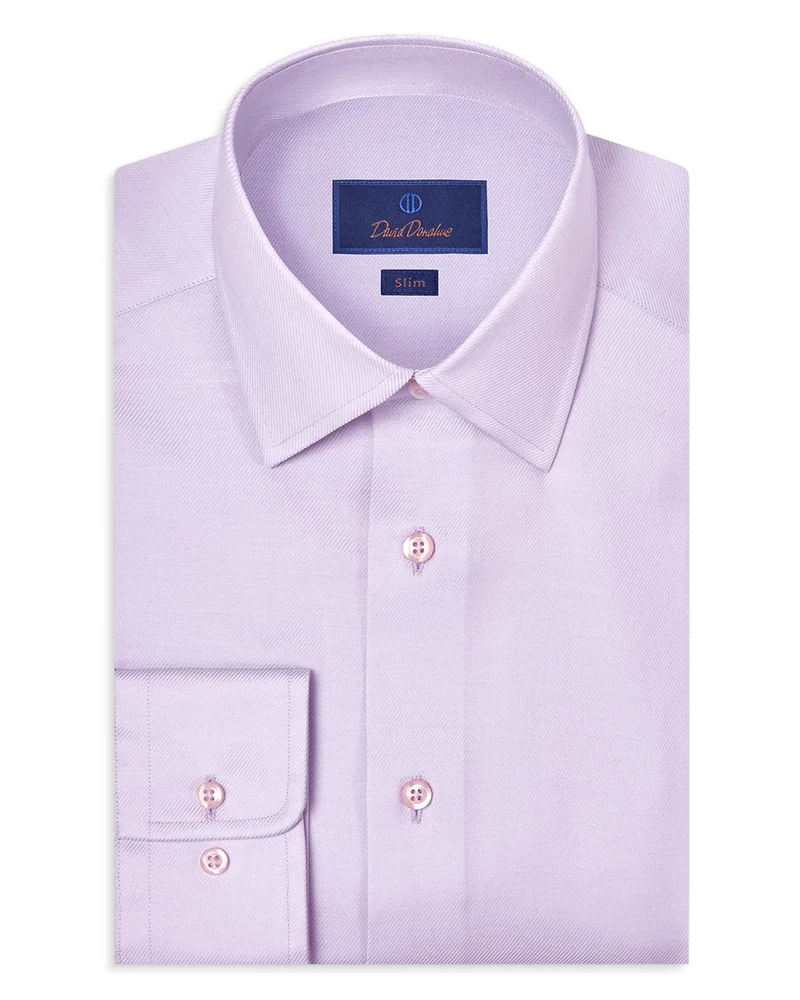 Slim Fit Stretch Twill Solid Dress Shirt