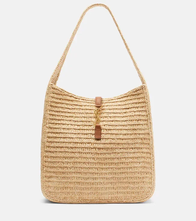 Le 5 à 7 Large raffia shoulder bag