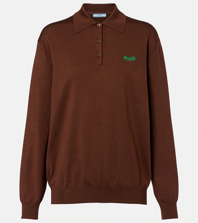 Silk-blend polo sweater