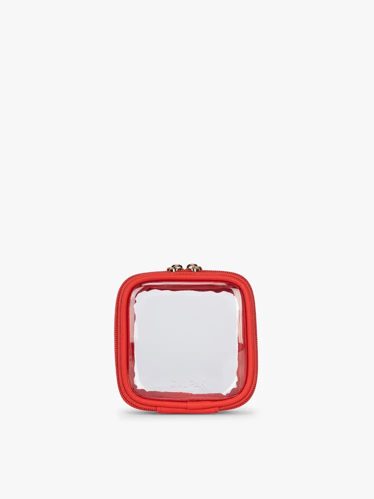 Tiny Clear Cosmetics Case in Tomato