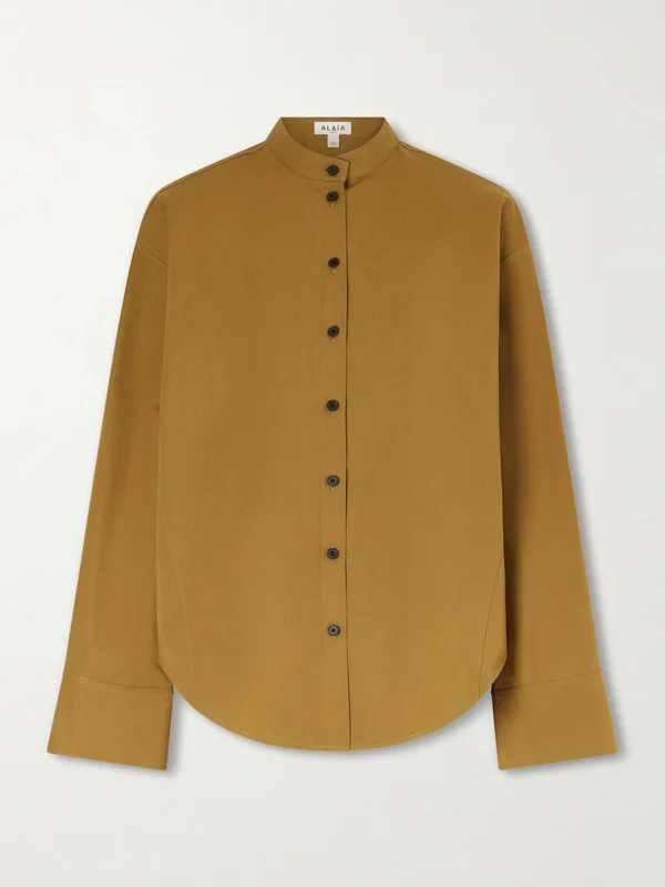 Oversized cotton-poplin shirt