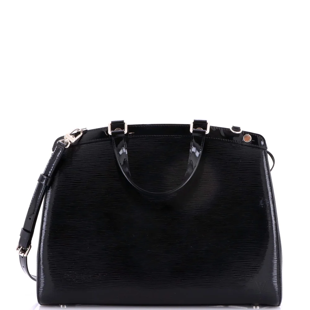 Brea Handbag Electric Epi Leather GM, Black
