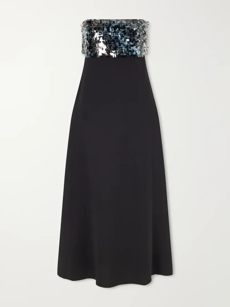 Phoenix sequin-embellished crepe midi dress