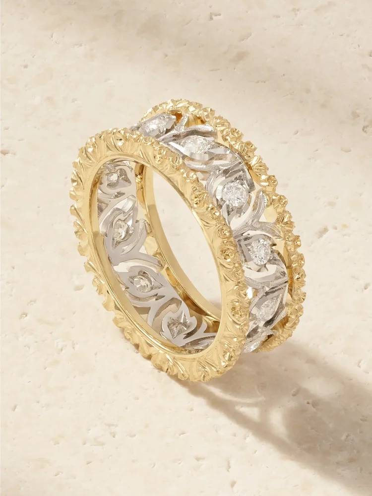 Ramage Eternelle 18-karat yellow and white gold diamond ring
