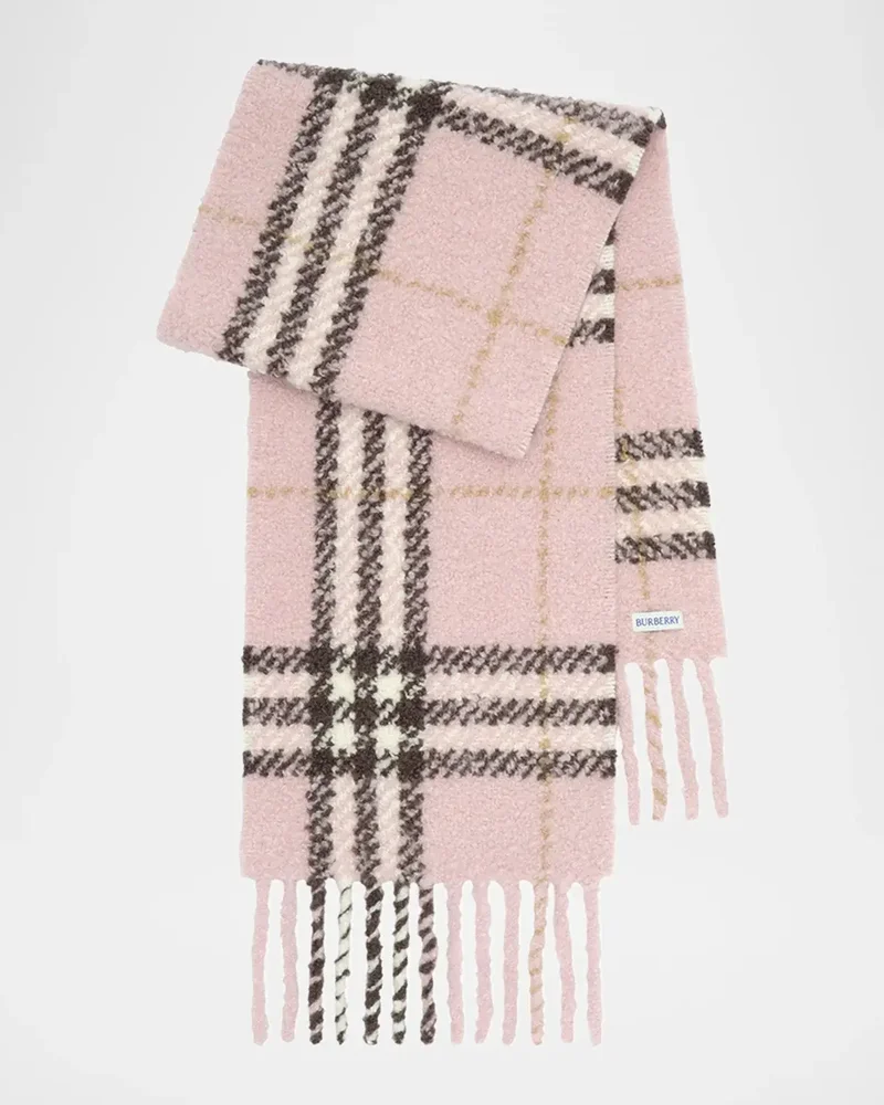 Check Wool Bouclé Scarf