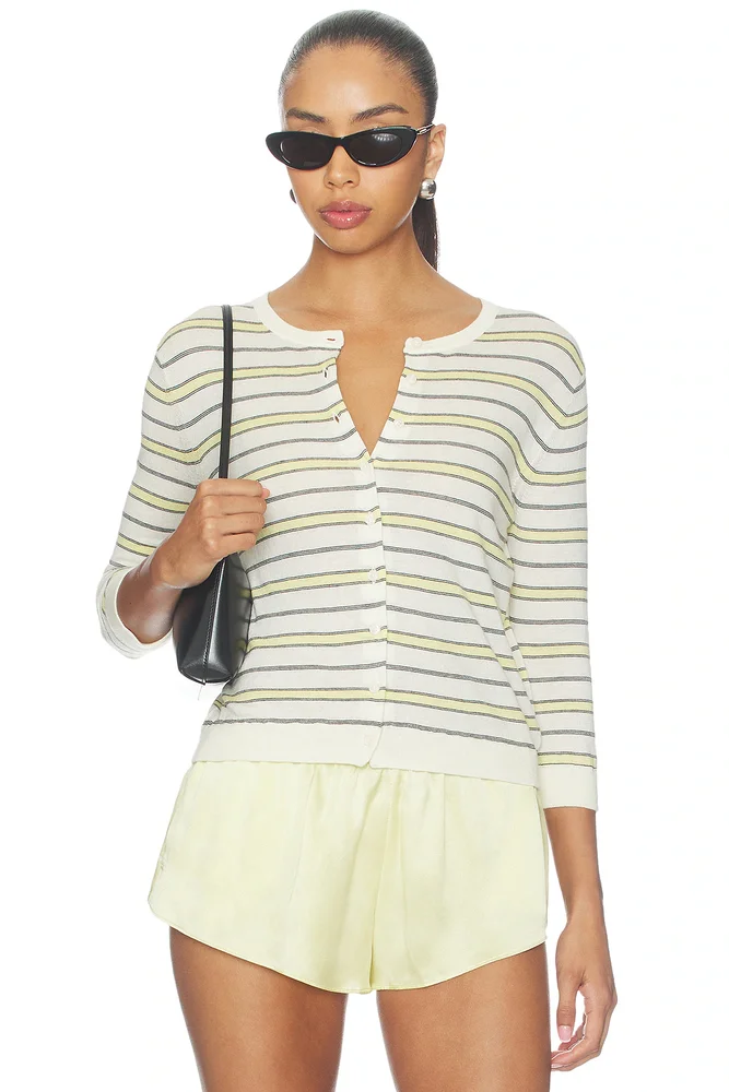 Striped 3/4 Sleeve Cardi