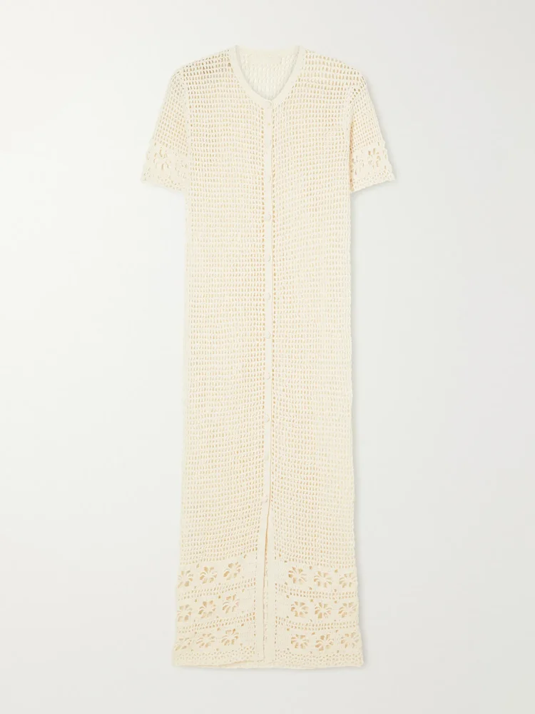 Poolside crocheted organic-cotton coverup