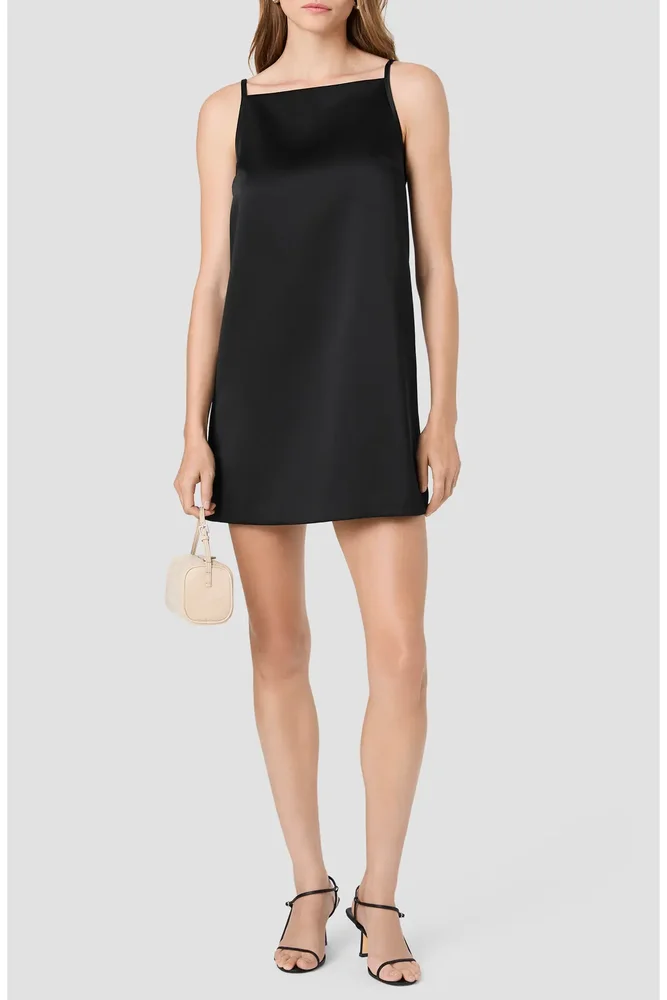 York Sleeveless Satin A-Line Minidress