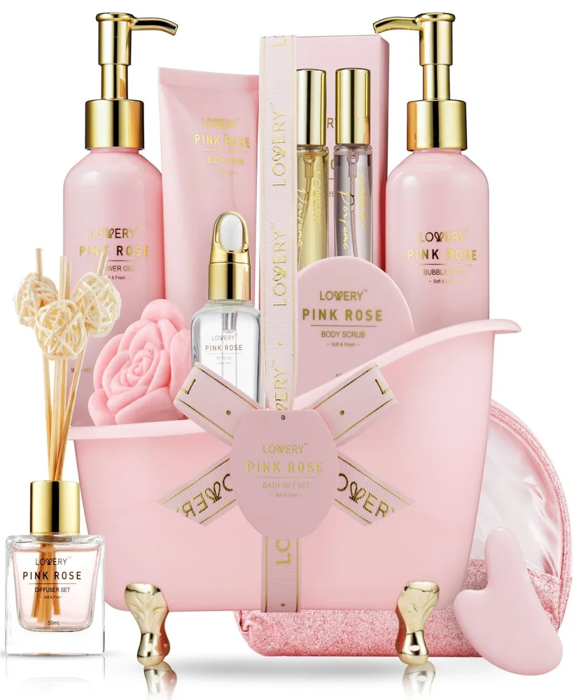 19-Pieces Pink Rose Relaxing Luxury Spa Gift Set