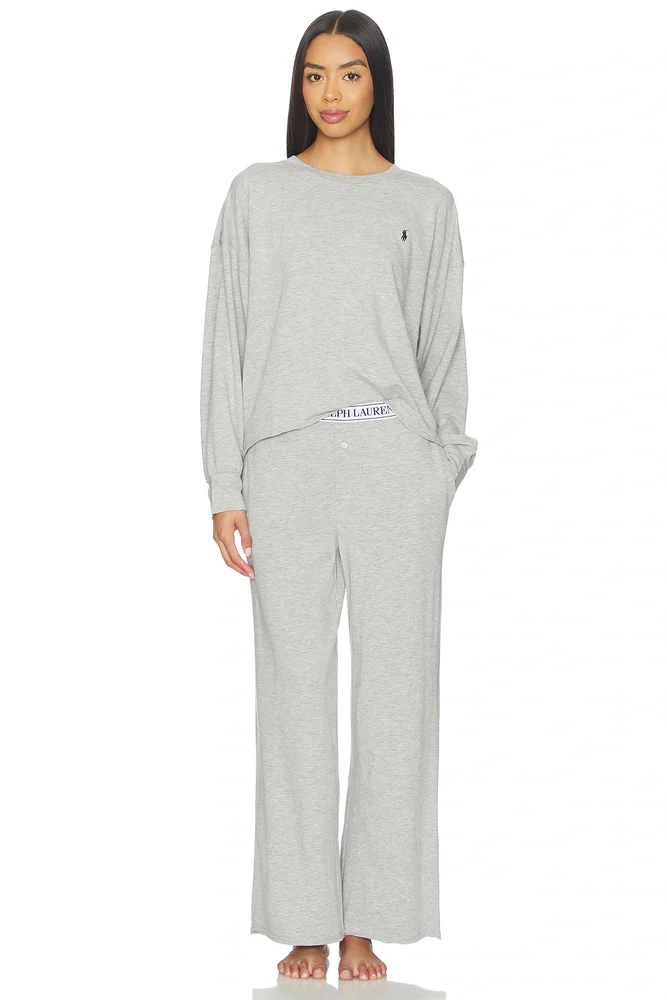 Crew Neck & Wide Leg Pant Set
