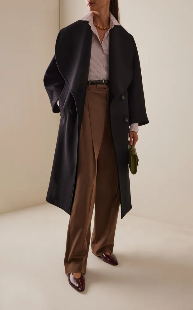 Stretch-Wool Felt Long Coat