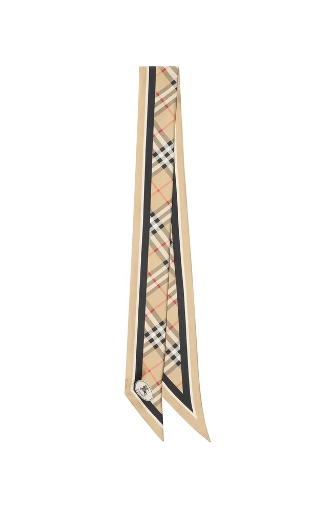 Skinny Check Silk Scarf