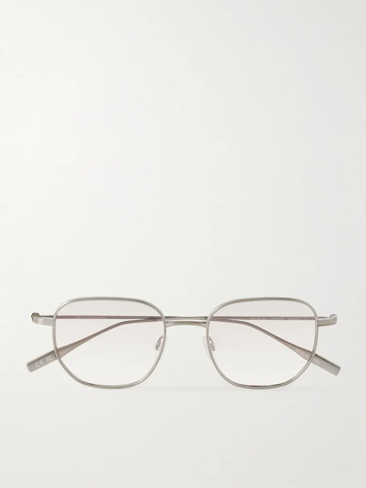 Revere square-frame gunmetal-tone titanium sunglasses
