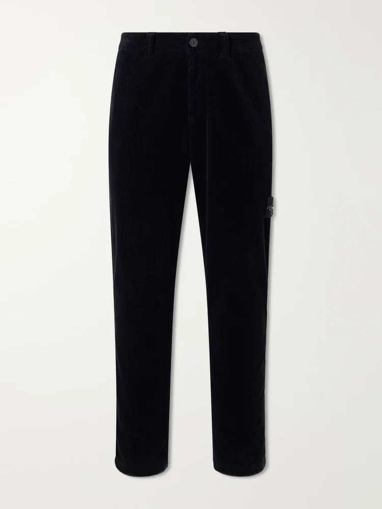 Straight-Leg Logo-Appliquéd Garment-Dyed Cotton-Corduroy 800 Trousers
