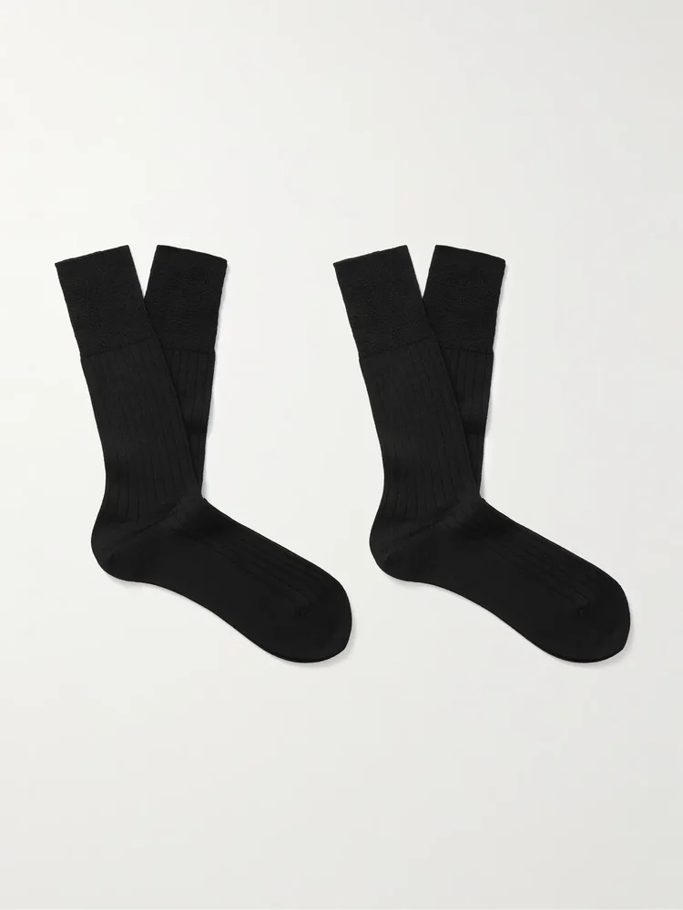 Finest Two-Pack Ribbed Cashmere-Blend Socks