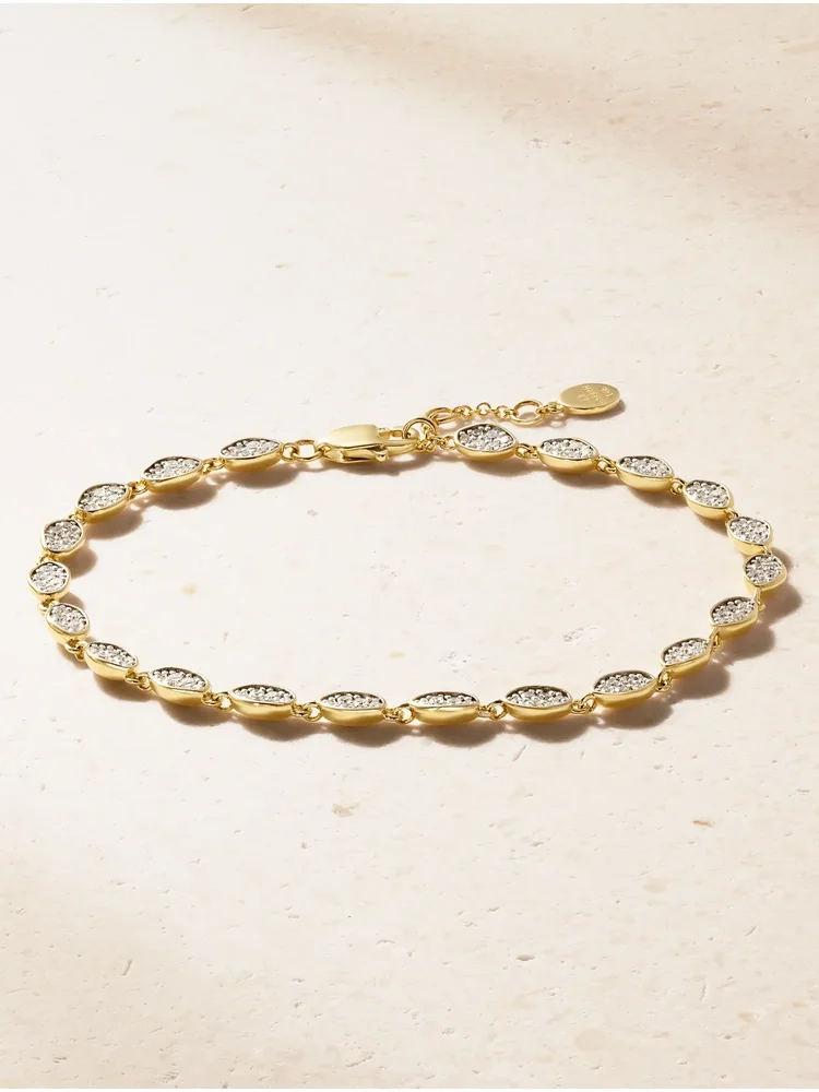Eternity 14-karat gold diamond bracelet