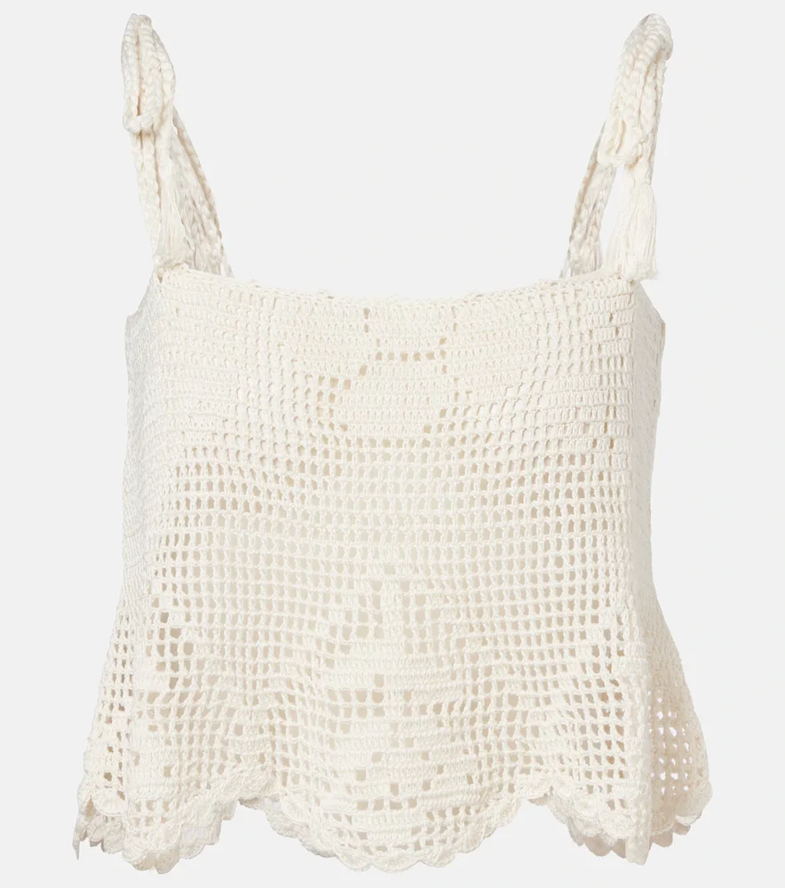 Rose crochet cotton top