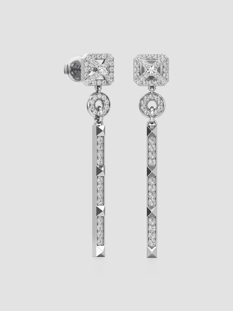 Armor 18K White Gold & 0.57 TCW Lab-Grown Diamond Drop Earrings