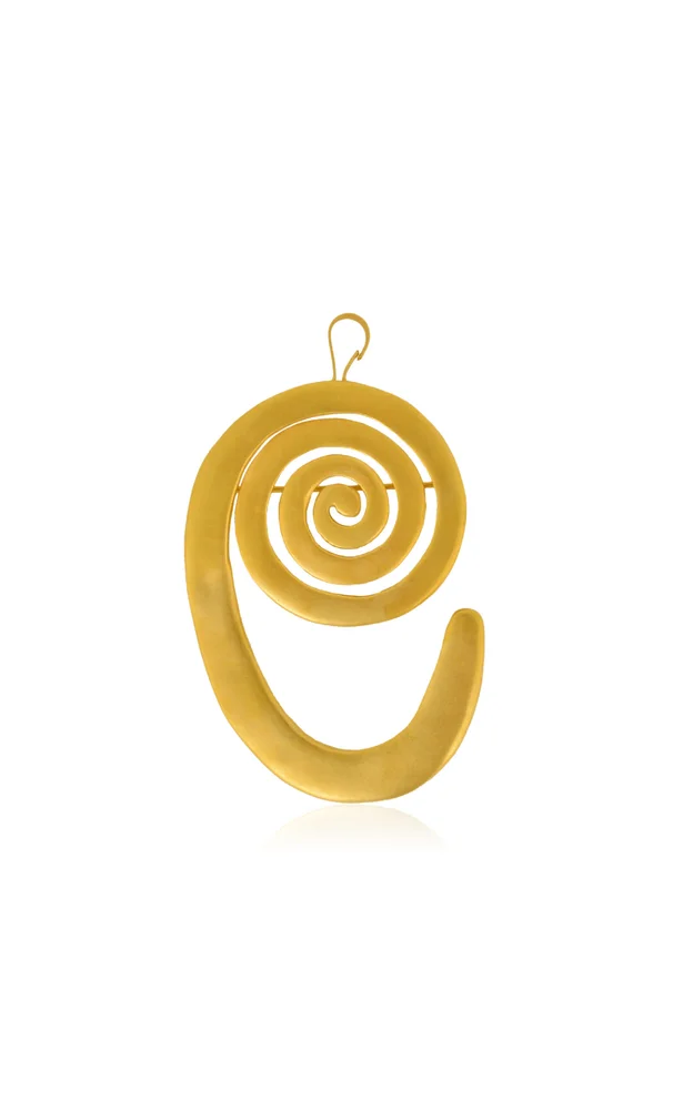 Crescente Pendant 24K Gold-Plated Brooch