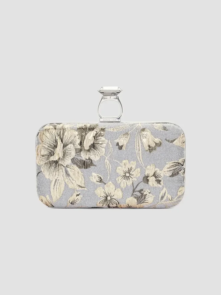 On The Rocks Printed Jacquard Clutch