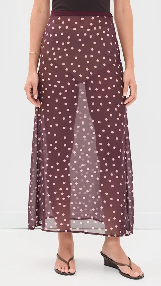 Vilma Sheer Polka Dot Maxi Skirt